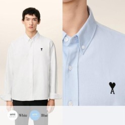 아* 드 꾀흐 블랙 로고 자수 옥스포드 셔츠