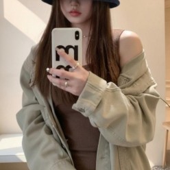 생** 심볼가죽로고 버킷햇