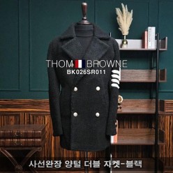 톰* 사선완장 양털 더블 자켓
