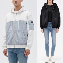 프** 배색포인트 후드집업