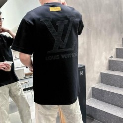 루* LV 로고 자수 반팔 티셔츠