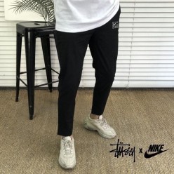 나** X 스** 린넨 워시드 플리스 밴딩팬츠