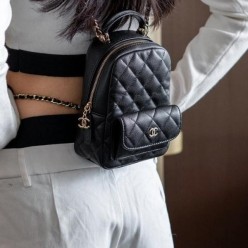 샤* 고급 24 크루즈 캐비어 탑핸들 미니 백팩