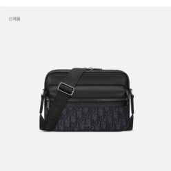 디* Rider 20 지퍼 메신저백 블랙 Oblique 자카드  블랙 그레인 송아지 가죽
