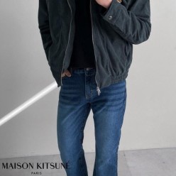메* 키츠네 폭스헤드 코듀로이 카라 자켓