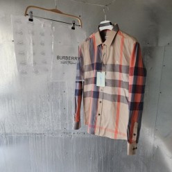 버** 체크 셔츠