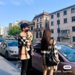 버** 체크 울 자켓