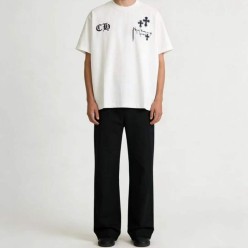 크* NO 32 빈티지 데님 자수 로고 티셔츠