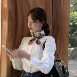루* 오렌지퍼플 실크 방도