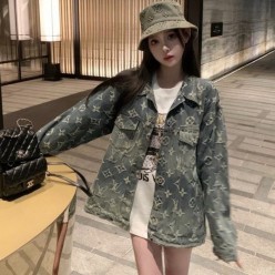 루* 인디고 모노그램 엠보 워싱 버킷햇 ✔수입