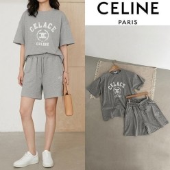 셀** 트리오페 레터링 오버핏 하프 셋업 ☆여성용☆