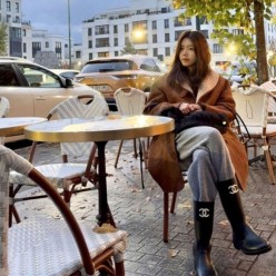 샤* CC 로고 레인 부츠