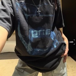 알***왕 크리스탈 그래픽 워싱 티셔츠