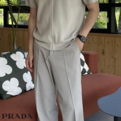 프** 레드라인 린넨 카라 집업 가디건