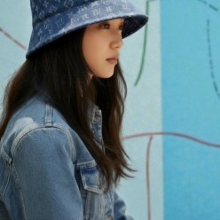루* 모노그램 데님 자가드 버킷햇 ✔수입