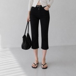 톰* 허리밴딩 카프리 면 팬츠(2845)