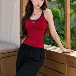 알* 배색 로고 캡내장나시