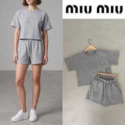 미*** 레터링 로고 크롭 셋업 ☆여성용☆