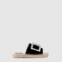 Strass Buckle Espadrille뮬 슬리퍼 스트랩 6243