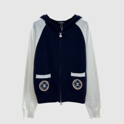 로고 니트 코트