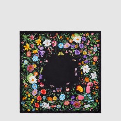 플로라 프린트 실크 까레 699506