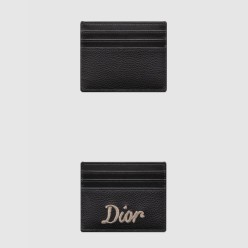 Dior 리본 로고 카드홀더 곡면 소가죽 2ESCH