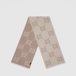 GG 자카드 패턴 니트 스카프 495592