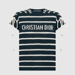 Dioriviera 레이스업 캡 슬리브 스웨터