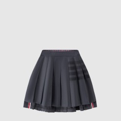 사선 플리츠 미니 스커트