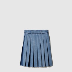 플리츠 데님 스커트